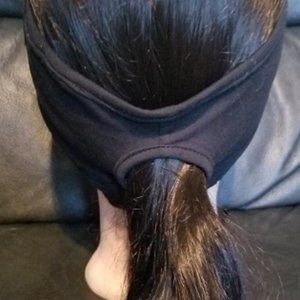 Rhinestone Headband/Solid Black Polly Pony